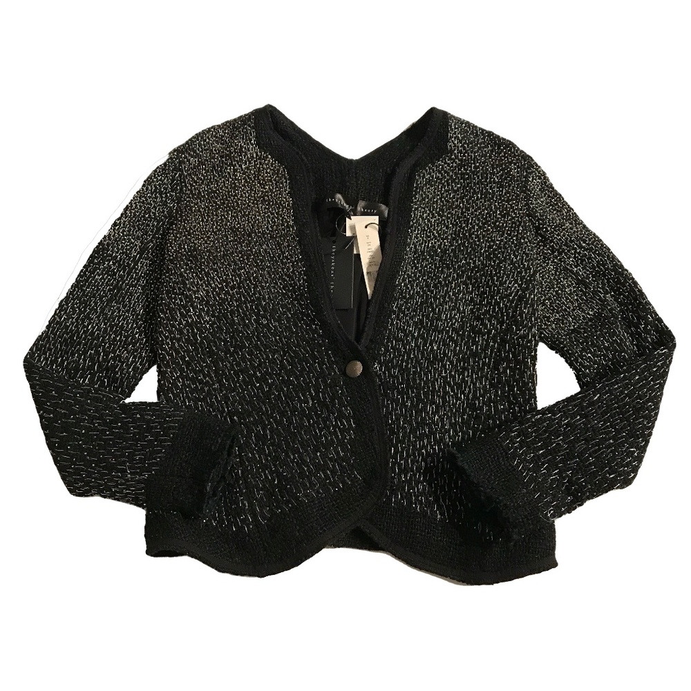 Theyskens Theory Juve Silk Beaded Jacket Blazer S